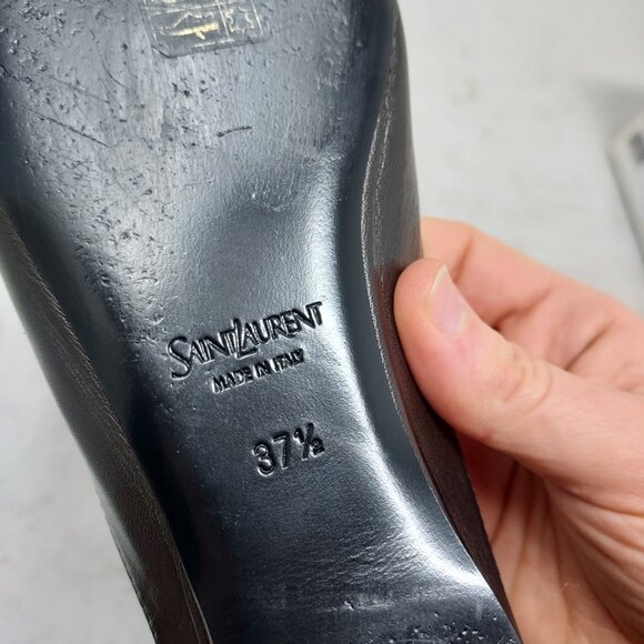 Saint Laurent YSL Black Womens Leather Lido Slip-on Shoe - Picture 5 of 11